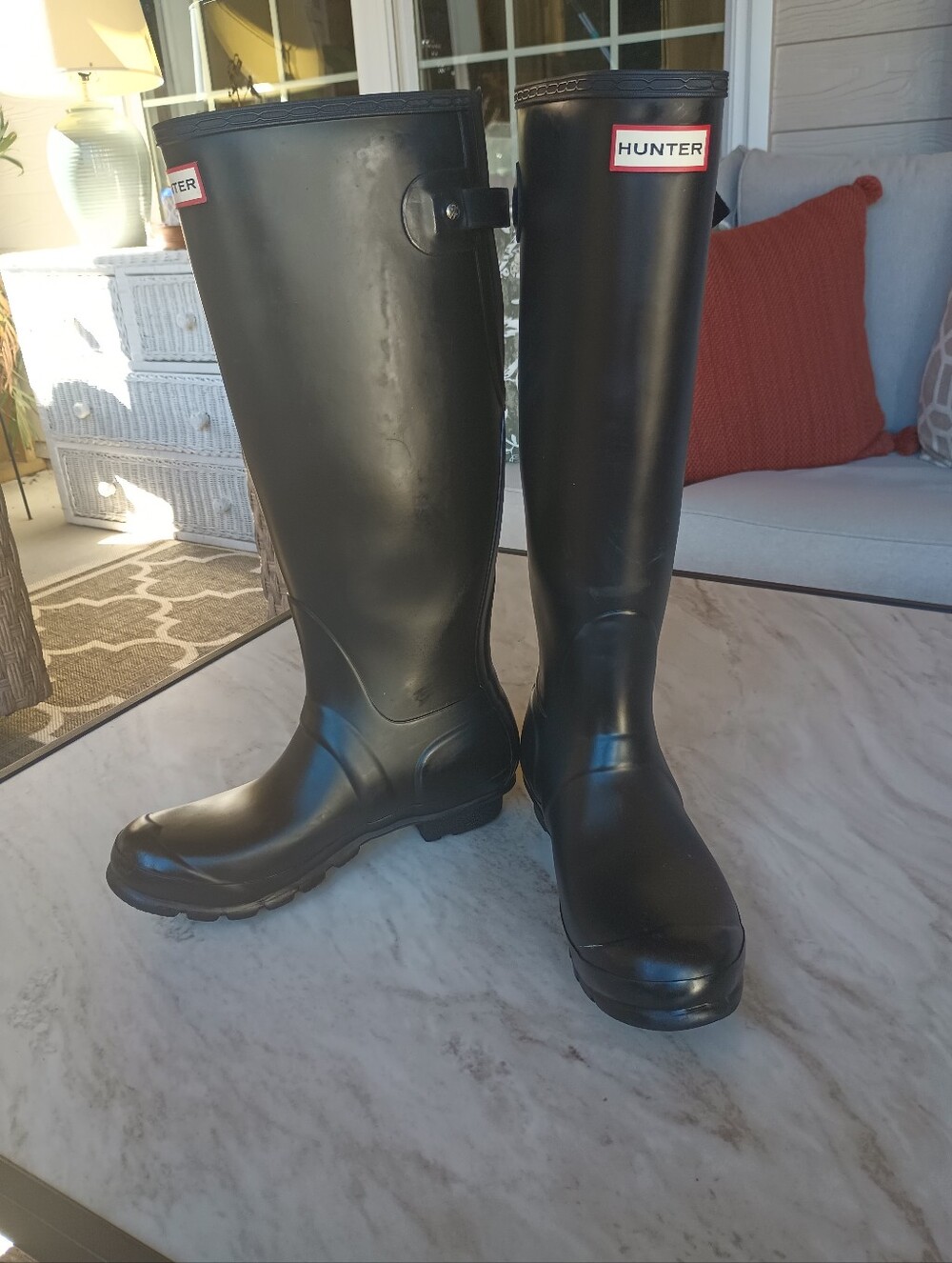 Hunter Matte Black Tall Boots
